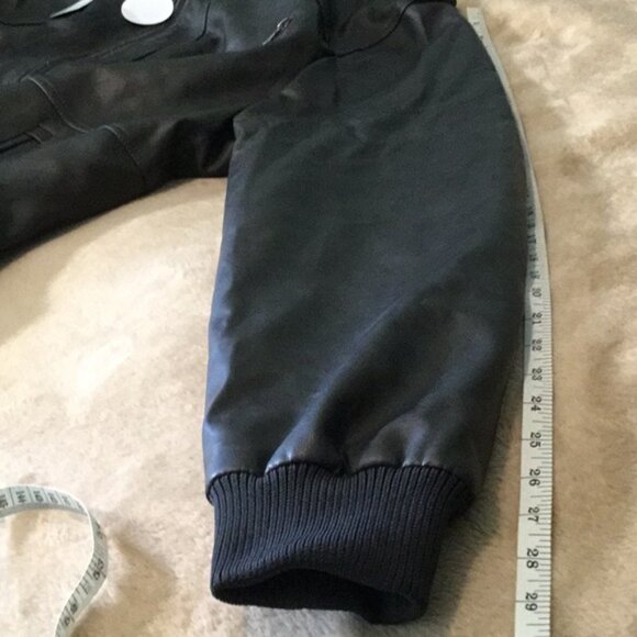 Dark gray Leather Look Jacket with Hood - Picture 10 of 10